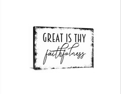 Great Is Thy Faithfulness Sign, Christian Decor, Hymn Quote, Farmhouse Faith