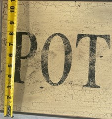 Dresden House Primitives POTTERY Wood Sign Crackle Finish Rustic Farmhouse Decor