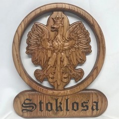 Eagle with decorative border Customizable Natural Wooden and name plaque Gift