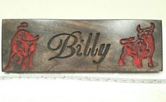 Desk Name Badge “Billy” has Bulls