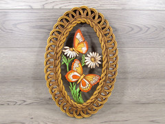 Vintage CopperCraft Butterfly Daisy Wall Hanging MCM Dart Ind USA 15” Retro