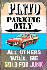 Pinto Parking .040 Metal Wall Decor Free Shipping 18×12 PH317