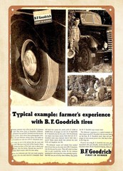1948 B.F. Goodrich Rubber Tires Truck Tractor Farm Vehicles metal tin sign