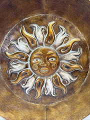 Metal Tin Sun Wall Hanging Home Decor Celestial Boho Folk Art