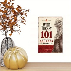 1pc Vintage Wild Turkey Bourbon Tin Metal Signs – Rustic Retro Decor for Home, B