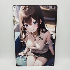 Pinup Anime Girl Metal Tin Sign Wall Posters 8×12