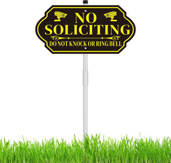 No Soliciting Sign With Stake For House Adjustable Height Heavy Duty Aluminum Ya