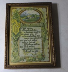 Vintage 1924 Framed Wall Hanging for Husband 8″ by 11″ UNIQUE