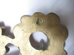 Vintage French Fleur de lis Gold & Verdigris Wall Plaques 12 x 14