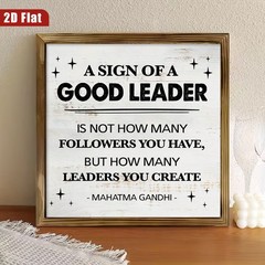 Inspirational Leader Quote Wooden Sign Rustic Farmhouse Decor for Office Study