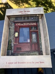 Wall Plaque Vins De Bourgogne Paris Store Front by Chiu Tak-Hak 6.5″ L x 4.5″ W
