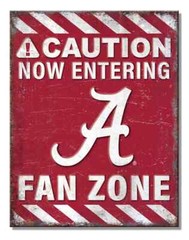 ALABAMA CRIMSON TIDE FAN ZONE Poster-Style Distressed Metal Sign #02 – NEW*