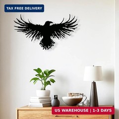 Metal Viking Raven Wall Art Norse Mythology Crow Wall Decor with Gothic Metal Wa