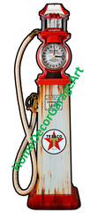 Texaco Antique Gas Pump, Cutout Shape 22 Gauge Flat Metal Sign, Garage Art