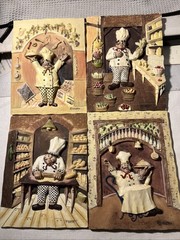 4 RIGGSBEE CHEF WALL PLAQUES 6 3/8″ X 4 3/4″ BAKER COOK
