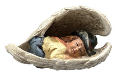 Cowgirl Sleeping on Angel Wings 3x5x3 inches New Decor Resin