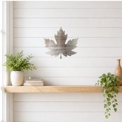 Maple Leaf Steel Cutout Shape, Raw Metal Wall Art and Craft Supply