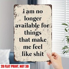Vintage Self-Care Metal Tin Sign Funny Sarcastic Wall Art Humorous Home Decor