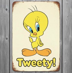 Tweety Bird 8 x 12 Vintage Novelty Metal Sign Shrink-Wrapped Made In USA