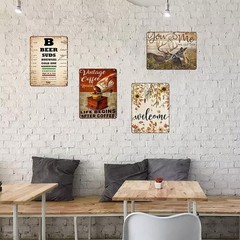 Metal Tin Sign Musical Instrument Tree Poster Math Language 8×12