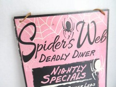 Spider’s Web Deadly Diner NIghtly Specials Menu Sign Spooky & Humorous Signage
