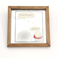 Tom Wilson Ziggy 6”x6” Mirror Frame Sarcasm Humor Wall Art “Getting Through It”