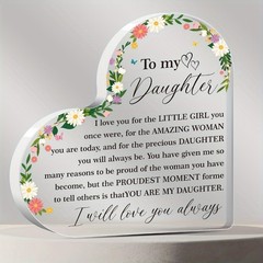 Clear Acrylic Heart-Shaped Daughter Gift with “to My Daughter”Gifts