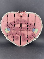 Pink Wooden Heart Wall Plaque Back Door Guests Are The Best Sign Shabby Chic