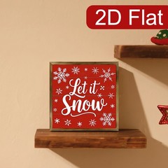 Red Wood Let It Snow White Snowflake Winter Cottage Entryway Wooden Wall Sign
