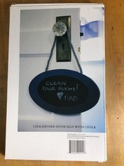 Chalkboard Door Sign With Chalk 10” x 6” New in Box