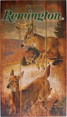 Remington Flying Targets Deer Wood Sign w/Brand Artwork Buck Doe Nature Wildlife