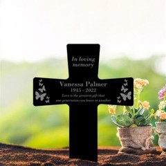 Personalised Memorial Acrylic Plaque Stake Grave Marker Decoration For Cemetery
