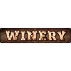 Winery Bulb Lettering 3″x12″ metal street sign plaque Home Door Garage Wall
