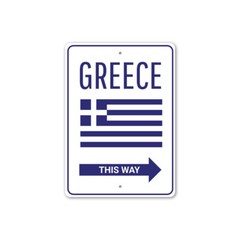 Greece This Way, Idea, Home Decor, Man Cave Greek Sign, Street Metal Sign