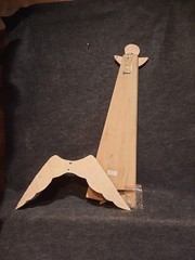 Rustic Primitive 24″ Tall Wood & Tin Folk Art Angel Wall Decor Neutral & Cream