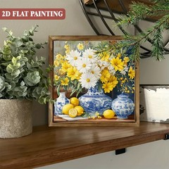 Yellow White Floral Wooden Sign Vintage Rustic Decor for Kitchen Cafe Bedroom