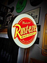 Rust-eze Round LED Light Box | USB Powered Cars Garage Sign | RGB Option