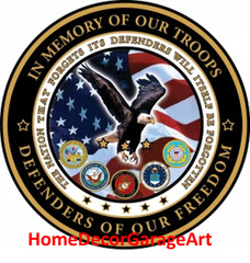 In Memory of Our Troops Eagle Military Metal Sign 4 Sizes, Mancave Garage Art
