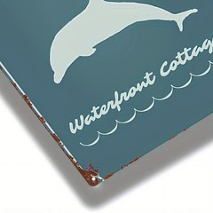 Retro Dolphin Metal Sign Coastal Cottage Decor for Any Beach or Waterfront Space