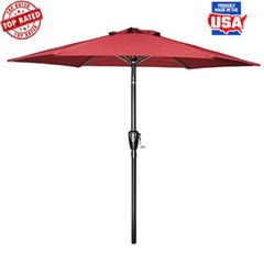 7.5 Ft Patio Umbrella Outdoor Market Crank Tilt UV Wind Resistant Garden Deck US