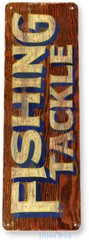 TIN SIGN Fishing Tackle Metal Décor Art Store Fish Shop Cave A370