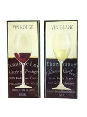 2 Wall Plaques Glass of Red and White Wine 20″ Tall 9″ Wide