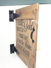 God Quote Wall Hanging Wood Farm House Door Decor- 20”x14” Religious/Spiritual