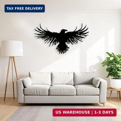 Metal Viking Raven Wall Art Norse Mythology Crow Wall Decor with Gothic Metal Wa