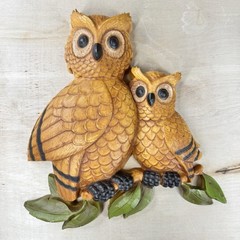 Vintage Homco Owl Wall Plaques Set of 2 1976 Dart Ind USA Hanging Retro Owl Dec