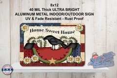 Home Sweet Home Country Home Primitive Metal Indoor/Outdoor Sign 8×12
