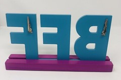 BFF (Best Friends Forever) Wooden Photo Picture Holder 9” X 5” Teal Pink