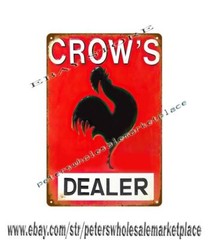 Crow’s Dealer rooster metal tin sign retro s nostalgic reproductions
