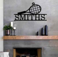 Personalized Tennis Metal Name Sign Home Decor Decorative Wall Art Best gift Kid