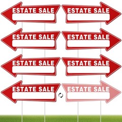7 PC Estate Sale Signs, 17″ x 6″, Estate Sale Signs with Stakes Double Sided,…